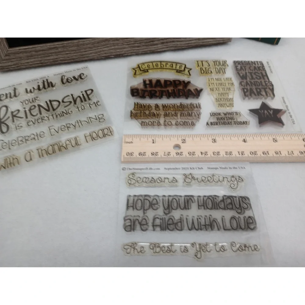 The Stamps of Life Clear Acrylic Stamps Set of 3 Birthday Holiday Friendship